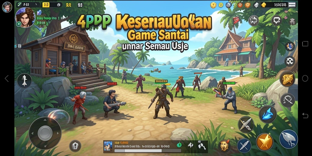 Tampilan permainan 4P4P yang ceria dan menarik.