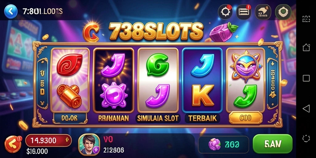 Tampilan gameplay menarik dari 738SLOTS dengan tema yang beragam.