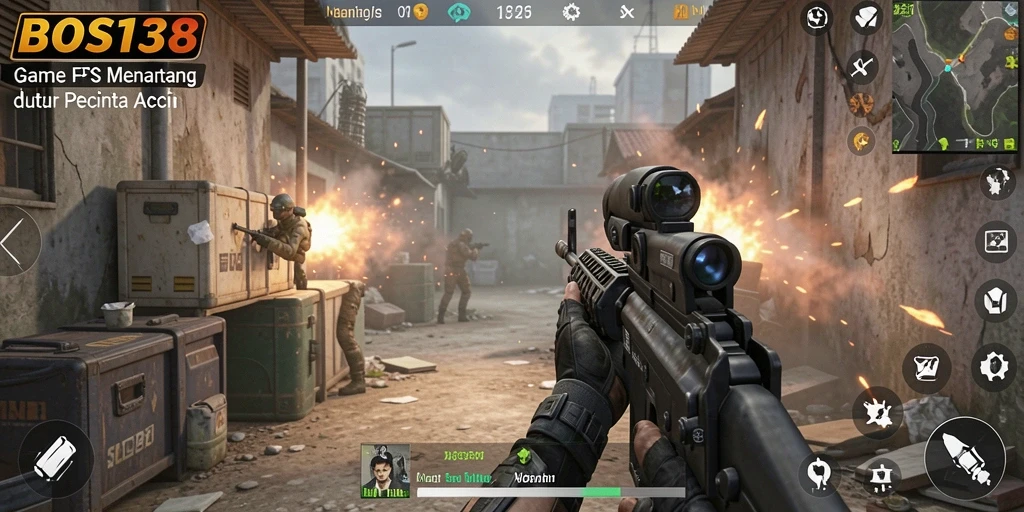 Tampilan seru dari gameplay intens dalam BOS138.