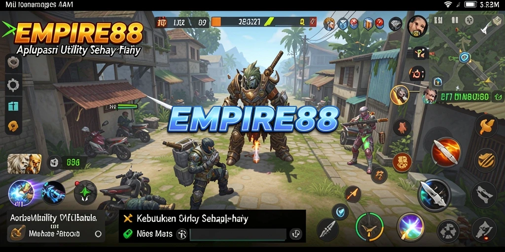 Tampilan utama aplikasi EMPIRE88 dengan fitur Utility yang lengkap.