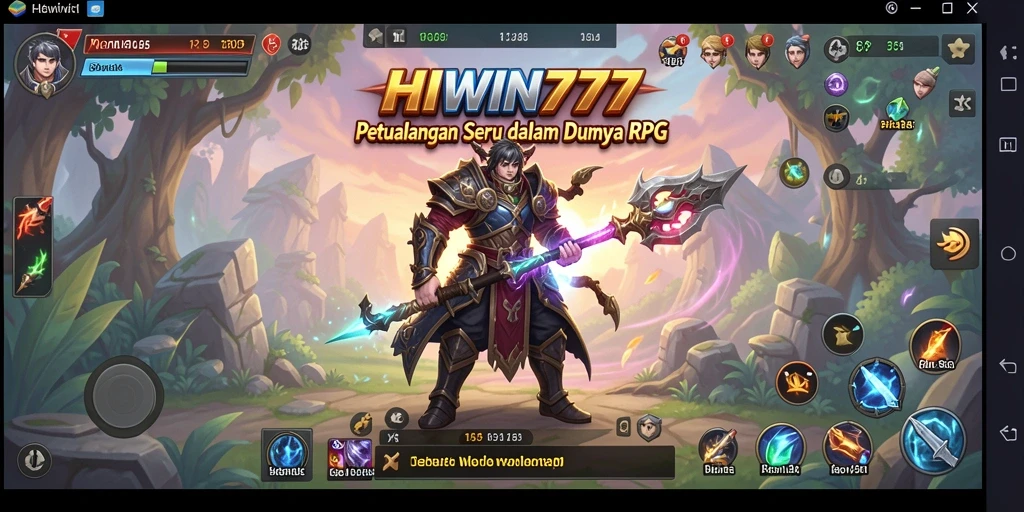Tampilan gameplay HIWIN777 yang menampilkan petualangan RPG yang mendebarkan.