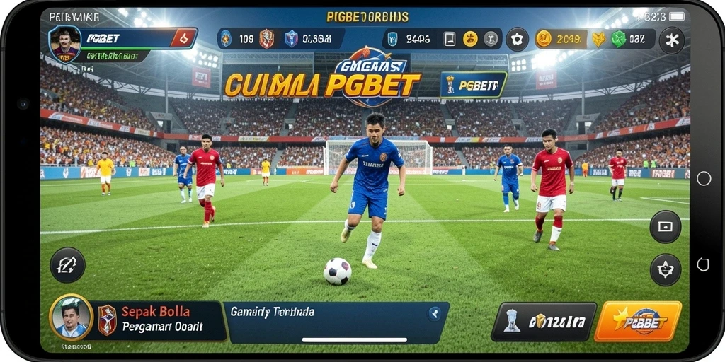 Tampilan gameplay PGBET dengan aksi sepak bola yang intens.