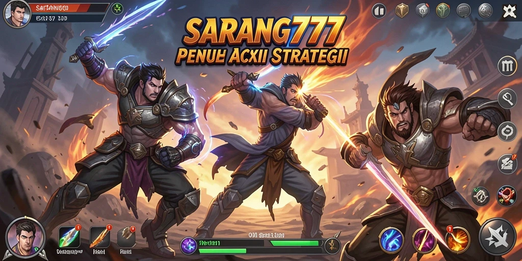 Tampilan gameplay SARANG777 saat pertarungan epic.