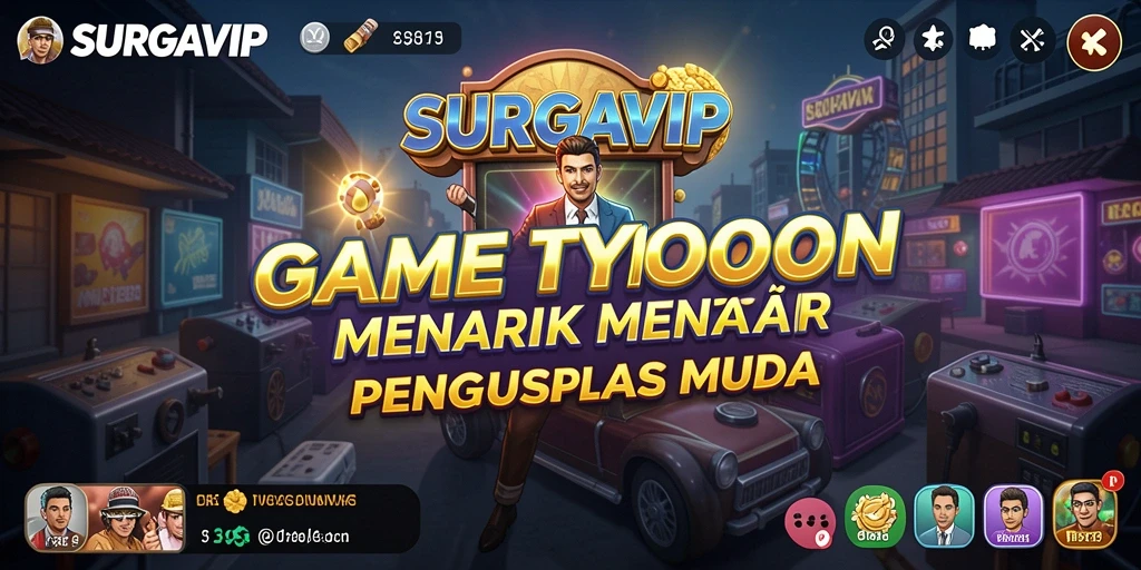 Tampilan gameplay <strong>SURGAVIP</strong> yang menarik dan seru untuk para pengusaha muda.